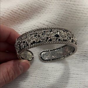 Sterling Silver Floral Cuff Bracelet